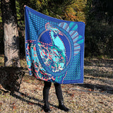 Hitsuji no Atelier - Peacock  103 X 103 cm   100% Wool   (Japanese Wrapping Cloth)