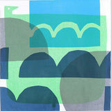 Suzuki Masaru - (Double Face) ダブルフェイス  WATER BIRD  green navy - Furoshiki   100 x 100 cm