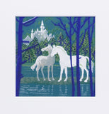Saikosha - #012-16 Chateau and white Horses (Framed Cloisonné ware) - Free Shipping
