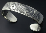 Saito - Rise Dragon-R Silver 950 Bangle with Bonji