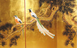 Japanese Traditional Hand Paint Byobu (Gold Leaf Folding Screen) - T 15 - Free Shipping