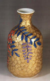 Fujii Kinsai Arita Japan - Somenishiki Golden Fuji (Wisteria) Sake bottle (Tokkuri) - Free Shipping