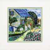 Saikosha - #015-09 Blue roof house (Framed Cloisonné ware) - Free Shipping