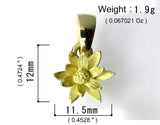Saito - Lotus Flower Gold Pendant top (18Kt Gold)