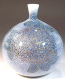 Fujii Kinsai Arita Japan - Somenishiki Kinsai Yurikou Hydrangea Vase 15.60 cm - Free Shipping