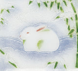 Saikosha - #003-16 Winter Rabbit & Bamboo (Cloisonné ware ornamental plate) - Free Shipping