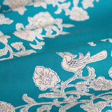 Kimono tsutsumi - Kacho sarasa  Blue green　花鳥更紗 アオミドリ (Japanese Wrapping Cloth)  150 x 150 cm