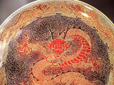 Fujii Kinsai Arita Japan - Yurisai Kinran Rise Dragon Ornamental plate 46.20cm (Superlative Collection) - Free Shipping