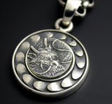 Saito - Dragon Crest Emblem Silver Pendant Top