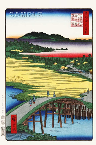 Utagawa Hiroshige - No.116 Sugatami Bridge, Omokage Bridge and Jariba at Takata - One hundred Famous View of Edo - Free shipping