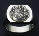 Saito - Dragon Crest Emblem(Silver 950) on Seal Stand Silver Ring