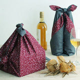 Reversible -Double-Sided Dyeing Furoshiki - 鮫モスグリーン/ボルドー - 70 x 70 cm