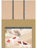 Sankoh Kakejiku - 25F6-174 Matsu ni Koi (Pine & pair of carps) - Free Shipping