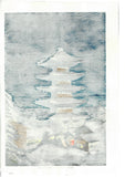 Asano Takeji -  #TA4 Yasaka no Tou Tsukiyo 浅野竹二木版画 TA4　八坂の塔　月夜  - Free Shipping