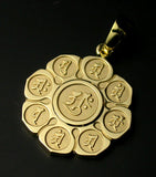 Saito - Mandala on Lotus flower 18Kt Gold Pendant Top (Small)