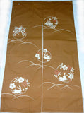 Kyoto Noren (Doorway curtain) 85 cm X 150 cm  - Rabbit & Flower  (Beige) - Free Shipping