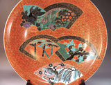 Fujii Kinsai Arita Japan - Somenishiki Kinsai Birds and Flower Ornamental plate 45.00 cm - Free Shipping