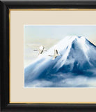 Sankoh Framed Mt. Fuji - G4-BF027L - Reimei Fuji (The morning Mt. Fuji & cranes)