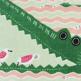 Kata Kata  soft towel 100% cotton - Wani (Crocodile)  Pink   25 x 25 cm