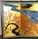 Japanese Traditional Hand Paint Byobu (Gold Leaf Folding Screen) - T 43 - Free Shipping