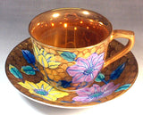 Fujii Kinsai Arita Japan - Somenishiki Golden Tessen Cup & Saucer #2 - Free Shipping