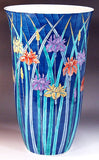 Fujii Kinsai Arita Japan - Somenishiki Shobu (Iris) Vase  34.70 cm - Free Shipping