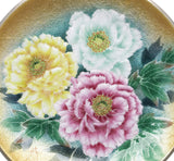 Saikosha - #006-08 Peony (Cloisonné ware ornamental plate) 36.00 cm - Free Shipping