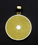 Saito - Heart Sutra Round Shape Gold Pendant Top (18Kt Gold)