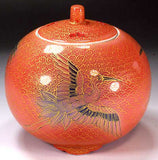Fujii Kinsai Arita Japan - Kinran Shuyoshiki Yurisai Crane Incense burner (Superlative Collection) - Free Shipping