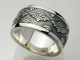Saito - GENROKU Silver Ring - (Seigaiha Pattern)  - Silver 950