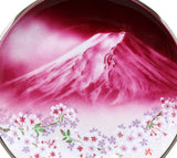 Saikosha - #006-07 Aka Fuji & Sakura (Cloisonné ware ornamental plate) 36.00 cm - Free Shipping
