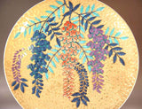 Fujii Kinsai Arita Japan - Somenishiki Golden Wisteria Ornamental plate 39.50 cm - Free Shipping