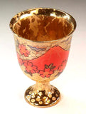 Fujii Kinsai Arita Japan - Somenishiki Gold Mt.Fuji Sakura Wine Cup,One pair set - Free Shipping