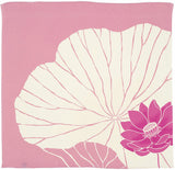 Koetsu Chirimen Yuzen - Lotus pink 70 光悦ちりめん友禅 はす ピンク- Furoshiki  70 x 70 cm