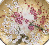 Saikosha - #007-04 Red & White Plum (Cloisonné ware ornamental plate) 45.00 cm - Free Shipping