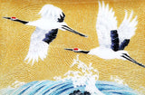 Saikosha - #004-15 Soukaku (Pair of crane) & wave splash (Cloisonné ware ornamental plate) - Free Shipping