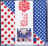 Cochae - Okame Hyotoko 48 福コチャエ おかめひょっとこブルー- Furoshiki 48 x 48 cm