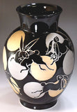 Fujii Kinsai Arita Japan - Tenmokuyu Gold & Platinum Rabbit Vase 23.80 cm - Free Shipping