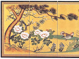 Tominaga Jyuho - Japanese Traditional Hand Paint Byobu (Gold Leaf Folding Screen) - X127 - Free Shipping