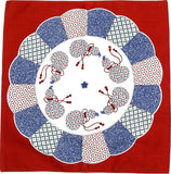 Imari - Imari Gourd plate Vermilion 伊万里 綿 小 風呂敷 約50cm 【ひょうたん絵皿/朱】 - Furoshiki (Japanese Wrapping Cloth) 50 x 50 cm