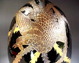 Fujii Kinsai Arita Japan - Tenmokuyu Gold & Platinum Phoenix vase 28.00 cm - Free Shipping