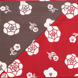 Omotenashi -  Double-Sided Dyeing Bara (Rose) Red/Brown 薔薇 （ばら）／深緋（こきひ）50 cm - Furoshiki (Japanese Wrapping Cloth)