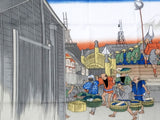 Ukiyoe Tenugui - Oedo Nihonbashi by Hiroshige - (Japanese Tenugui)