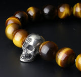 Saito - Skull (Silver 925) w/Bonji with Tiger Eye Rosary　