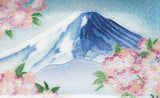 Saikosha - #004-19 Mt.Fuji & Sakura (Cloisonné ware ornamental plate) - Free Shipping