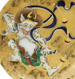 Saikosha - #002-05 Tawaraya Sotatsu Raijin  (Cloisonné ware ornamental plate) 21.00 cm - Free Shipping