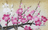 Saikosha - #003-21 Red & White Plum (Cloisonné ware ornamental plate) - Free Shipping
