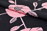 Omotenashi -  Double-Sided Dyeing Tsubaki (Camellia) Black 椿／墨色（すみいろ）50 x 50 cm - Furoshiki (Japanese Wrapping Cloth)