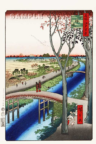Utagawa Hiroshige - No.104 Koume Embankment - One hundred Famous View of Edo - Free shipping