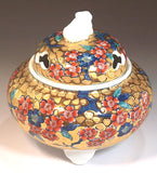 Fujii Kinsai Arita Japan - Somenishiki Golden Sakura Incense burner - Free Shipping